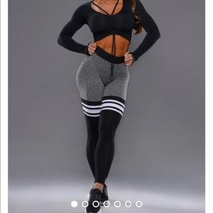 Bombshell thigh high sock leggings